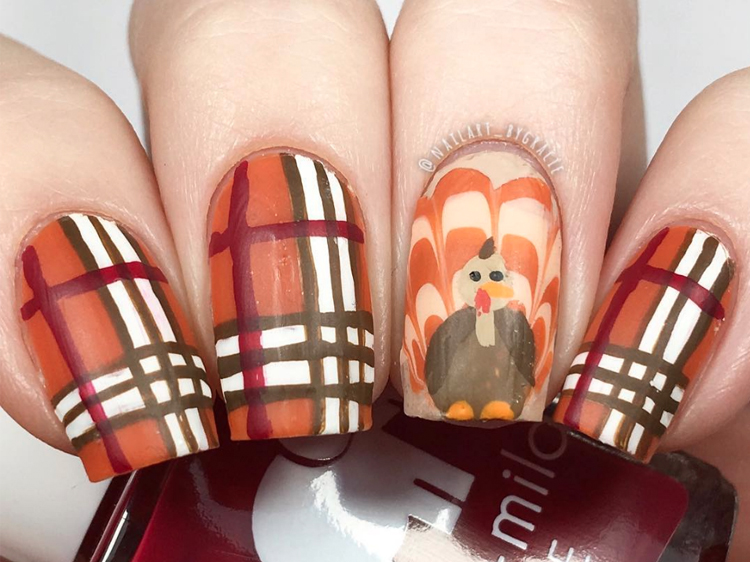 5. "Thankful" Nail Art with Funny Sayings - wide 7